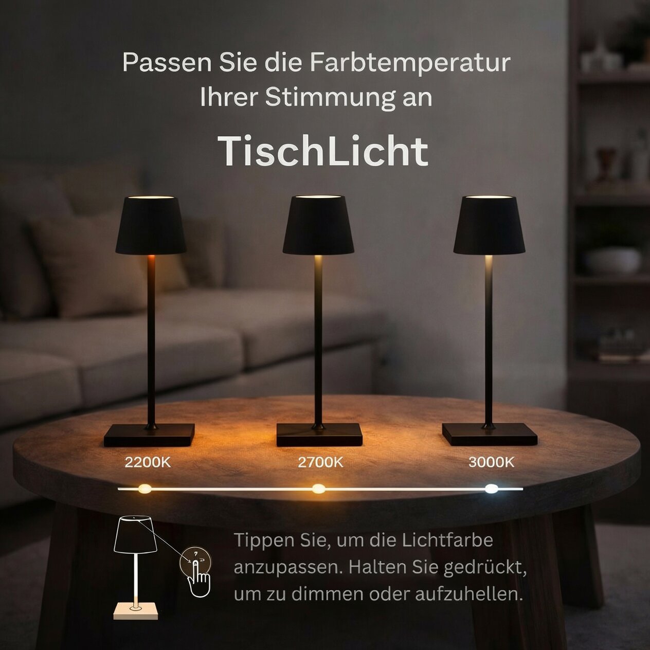 Draadloze Tafellamp | Tafellamp met Accu | Tafellicht