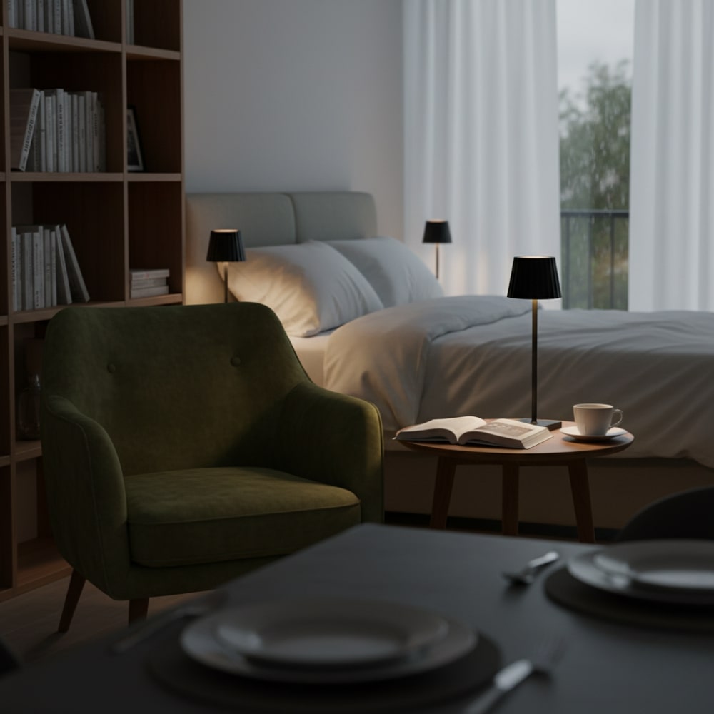 Draadloze Tafellamp | Lamp voor Woonkamer | Moderne Tafellamp met Accu | VelaLume