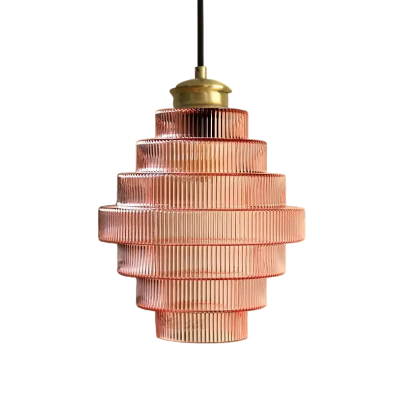 Kaela Vintage Gestreepte Glazen Hanglamp