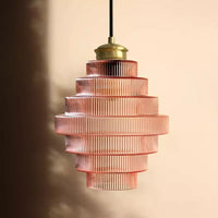 Kaela Vintage Gestreepte Glazen Hanglamp