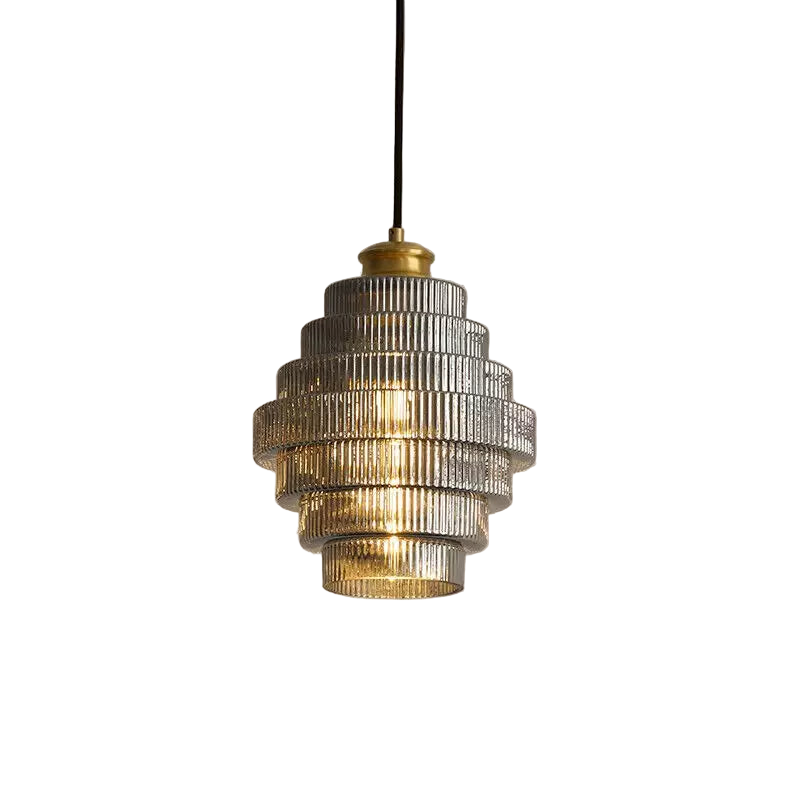 Kaela Vintage Gestreepte Glazen Hanglamp