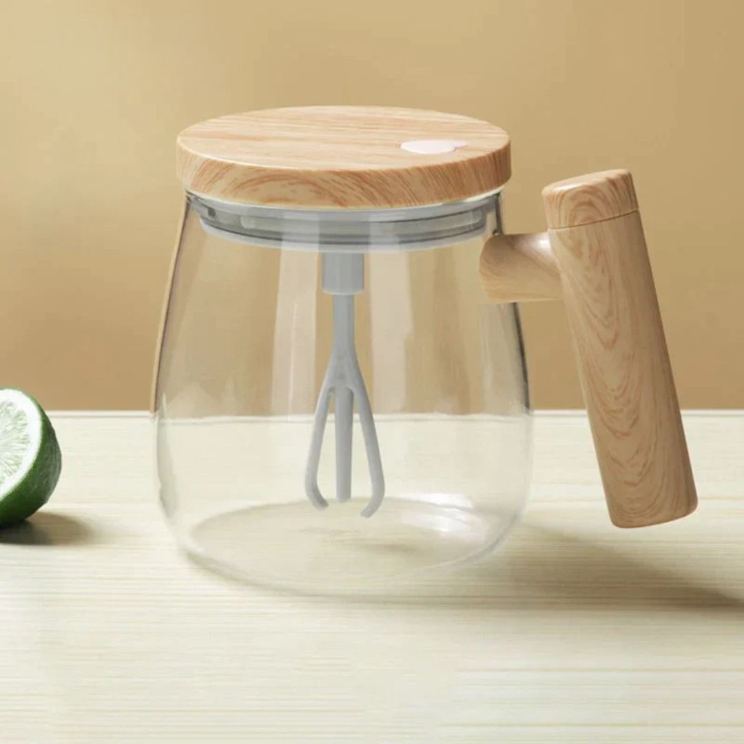 Automatische Koffiekop | Zelfroerende Theekop met Houten Handvat | RuhrTasse