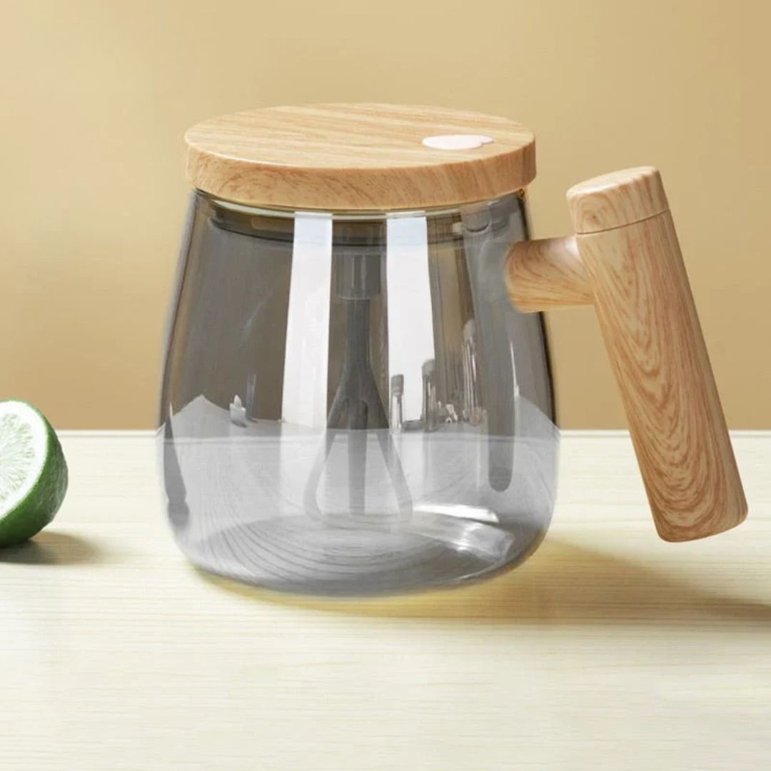 Automatische Koffiekop | Zelfroerende Theekop met Houten Handvat | RuhrTasse