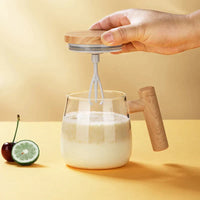 Automatische Koffiekop | Zelfroerende Theekop met Houten Handvat | RuhrTasse