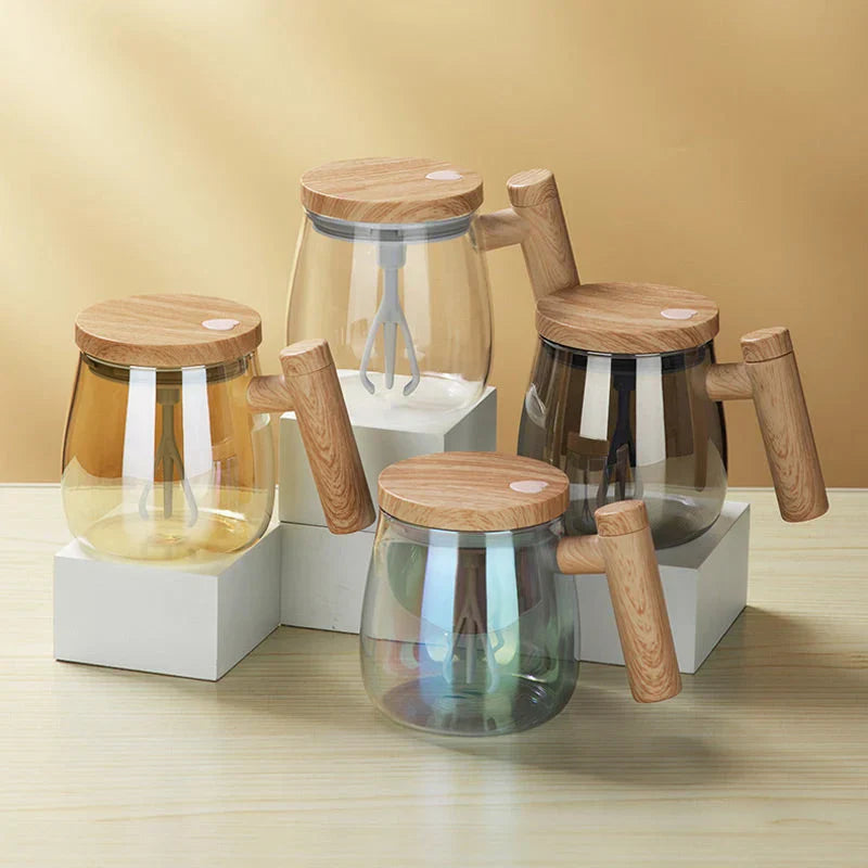 Automatische Koffiekop | Zelfroerende Theekop met Houten Handvat | RuhrTasse