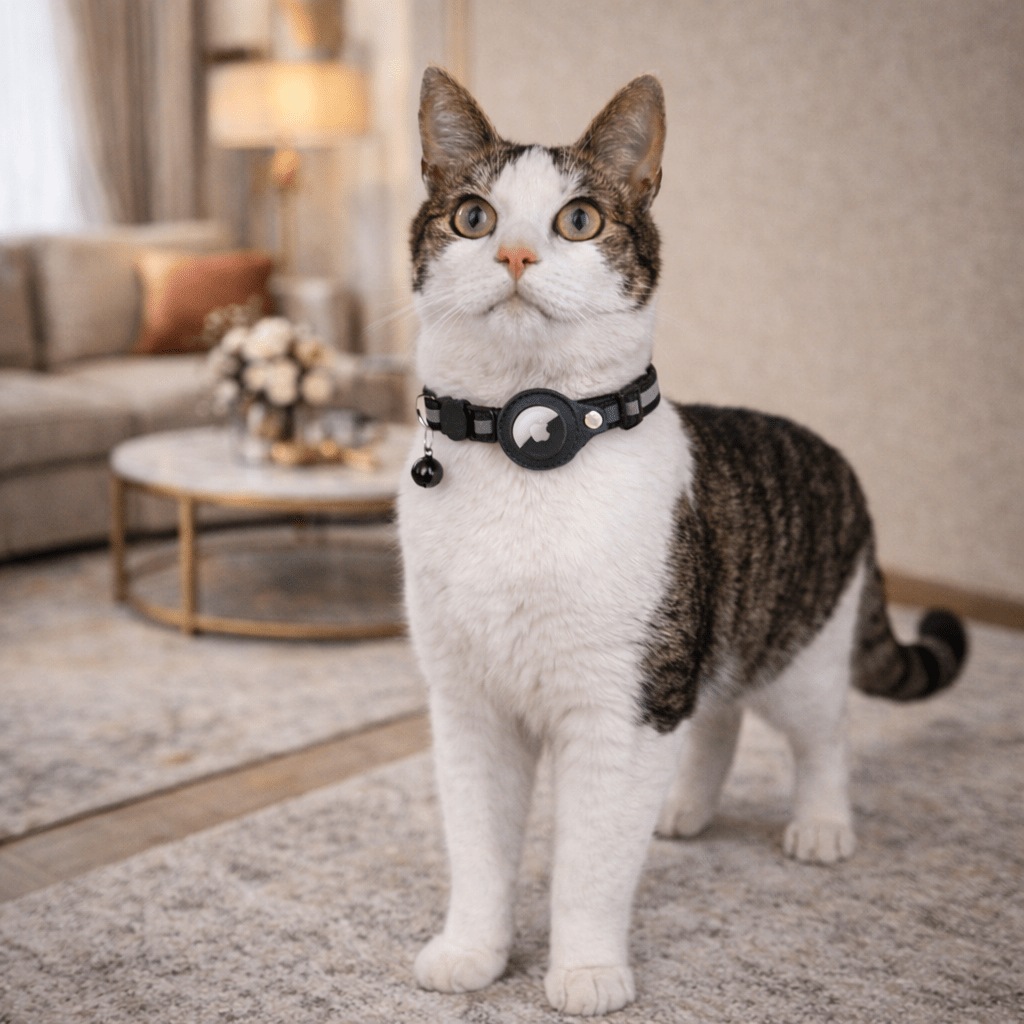 Kat Halsband met GPS Tracking en Reflectie, Verstelbaar