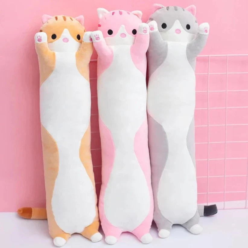 Pluche Knuffelkat Kussen | Zacht en knuffelbaar comfort voor kinderen en volwassenen Perfect voor gezellige knuffels en decoratieve charme.