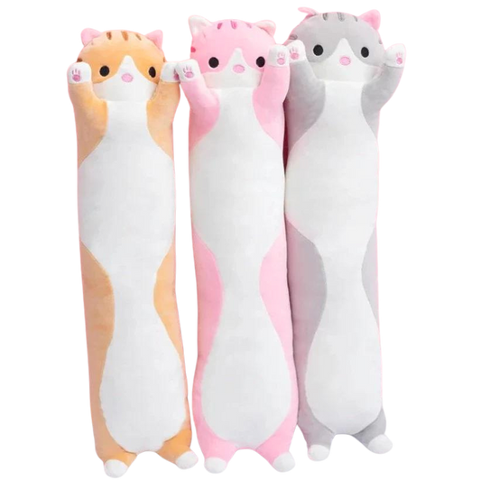 Pluche Knuffelkat Kussen | Zacht en knuffelbaar comfort voor kinderen en volwassenen Perfect voor gezellige knuffels en decoratieve charme.