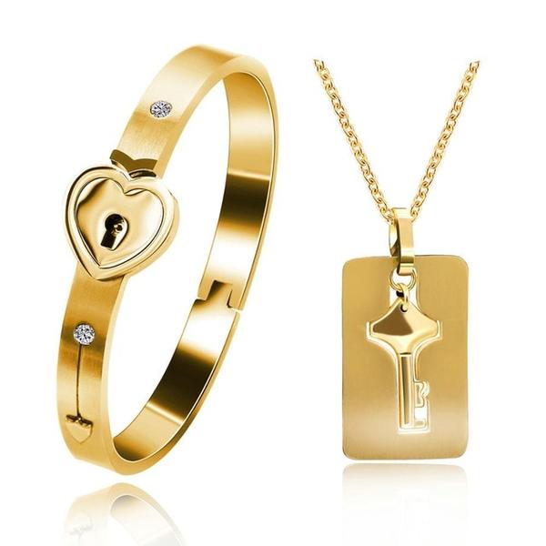 "JE BENT DE SLEUTEL NAAR MIJN HART" Armband + Ketting Set