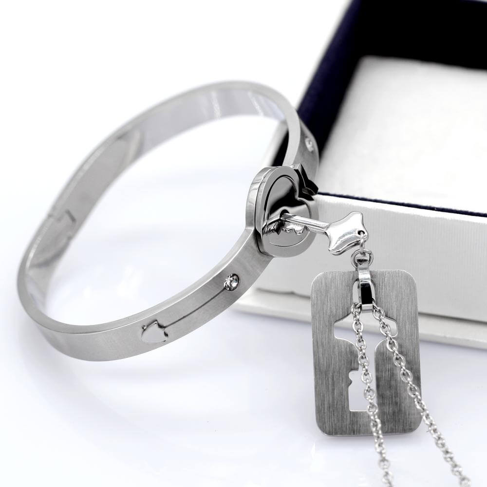 "JE BENT DE SLEUTEL NAAR MIJN HART" Armband + Ketting Set