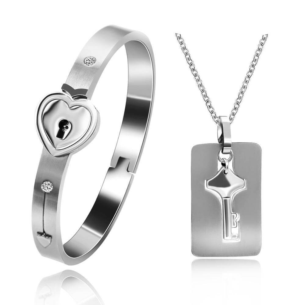 "JE BENT DE SLEUTEL NAAR MIJN HART" Armband + Ketting Set