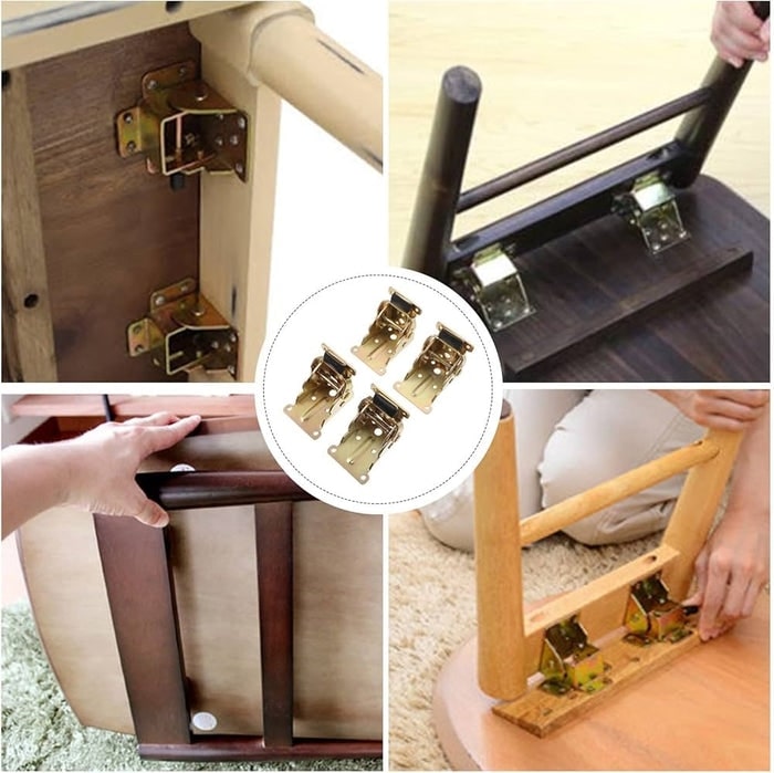 Vouwscharnier van staal | Vouwconsole voor tafel & kast (4 stuks) | KlappFix
