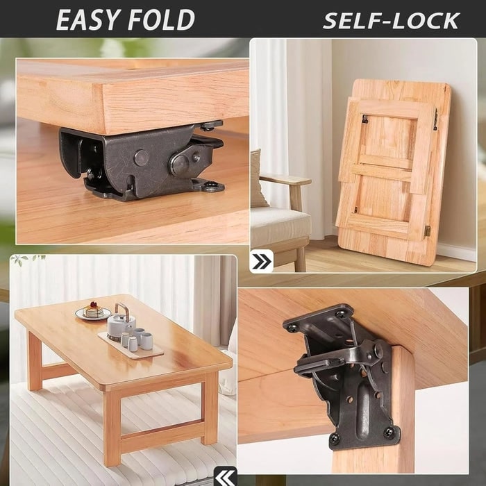 Vouwscharnier van staal | Vouwconsole voor tafel & kast (4 stuks) | KlappFix