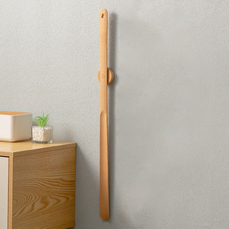 Houten lange handgreep magnetische schoenlepel