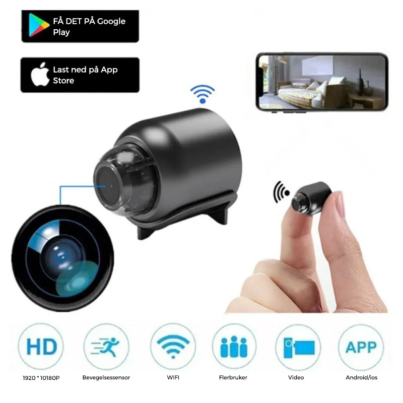 Mini WIFI-camera - 1080P HD - Nachtzicht - Bewegingdetectie