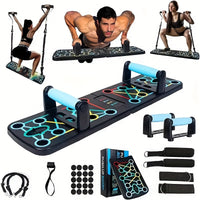 Krachttraining Set voor thuis met push-up grepen | Push up Board met weerstandbanden | KrachtBoard