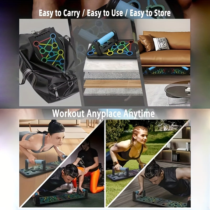 Krachttraining Set voor thuis met push-up grepen | Push up Board met weerstandbanden | KrachtBoard