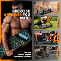 Krachttraining Set voor thuis met push-up grepen | Push up Board met weerstandbanden | KrachtBoard