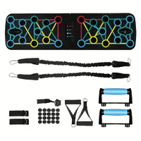 Krachttraining Set voor thuis met push-up grepen | Push up Board met weerstandbanden | KrachtBoard