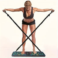Krachttraining Set voor thuis met push-up grepen | Push up Board met weerstandbanden | KrachtBoard