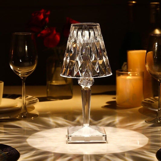 GlimmerLux - Tafel lamp van kristal met 3-niveaus aanraakdimmer