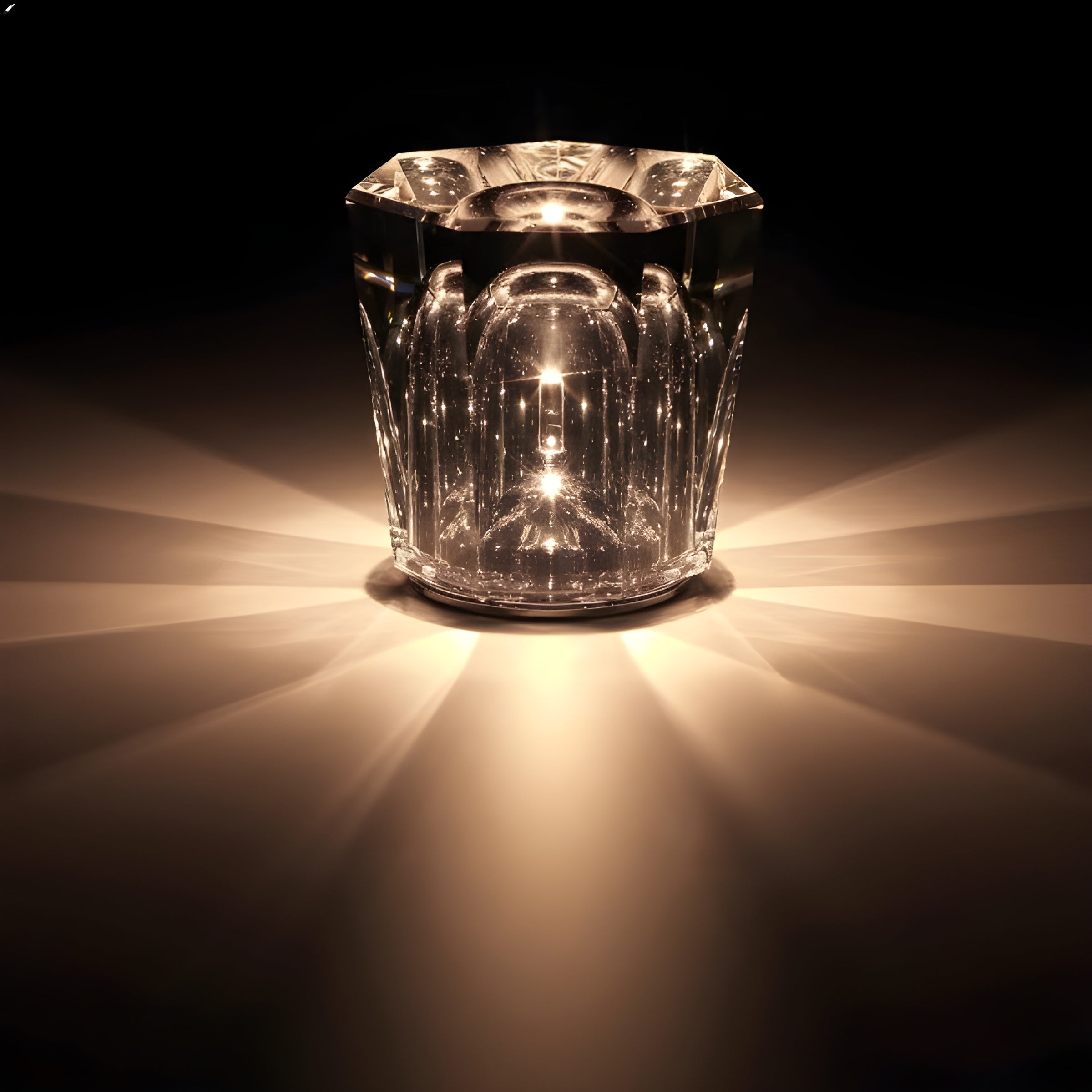 Kristallen Tafellamp VÉLORIA | Diamantoptiek & 360° Lichtspel | Draadloos & Oplaadbaar via USB | Tot 12 uur Lichtduur