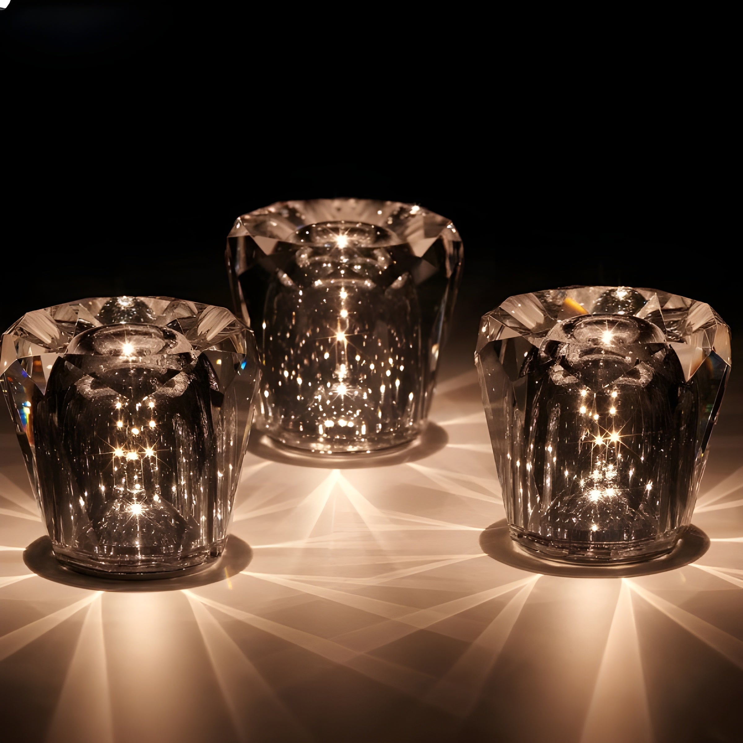 Kristallen Tafellamp VÉLORIA | Diamantoptiek & 360° Lichtspel | Draadloos & Oplaadbaar via USB | Tot 12 uur Lichtduur