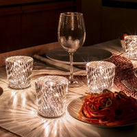 Kristallen Tafellamp VÉLORIA | Diamantoptiek & 360° Lichtspel | Draadloos & Oplaadbaar via USB | Tot 12 uur Lichtduur