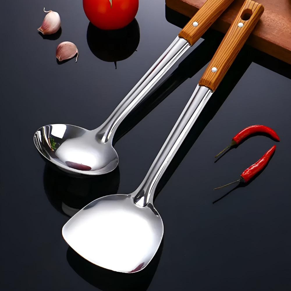 Keukenaccessoires van RVS & Hout | Keukenhulp Set | Kookgerei | EdelKoch