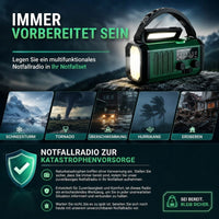 Kurbelradio | Noodradio met oplader & zaklamp | Solarradio | Stormwacht