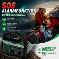 Kurbelradio | Noodradio met oplader & zaklamp | Solarradio | Stormwacht