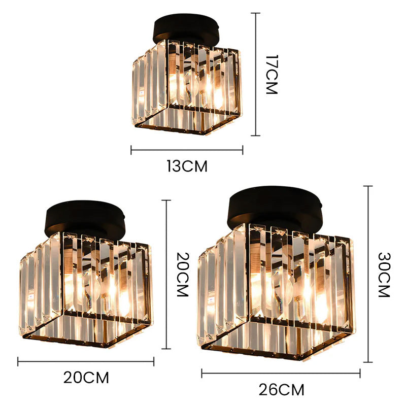 Skanto | Kristallen Glas Hanglamp – Messing en Compact Ontwerp