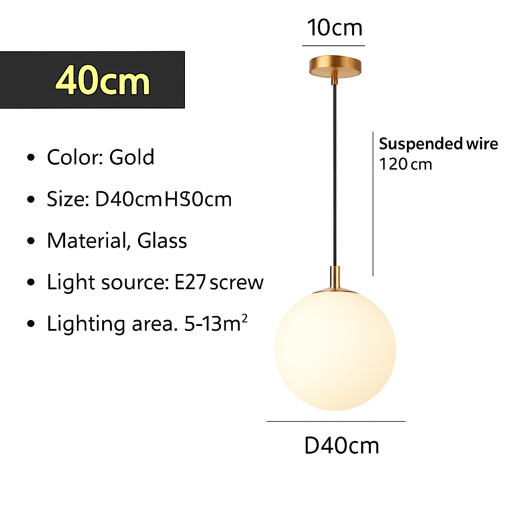 Hanglamp Globe Wit Glas