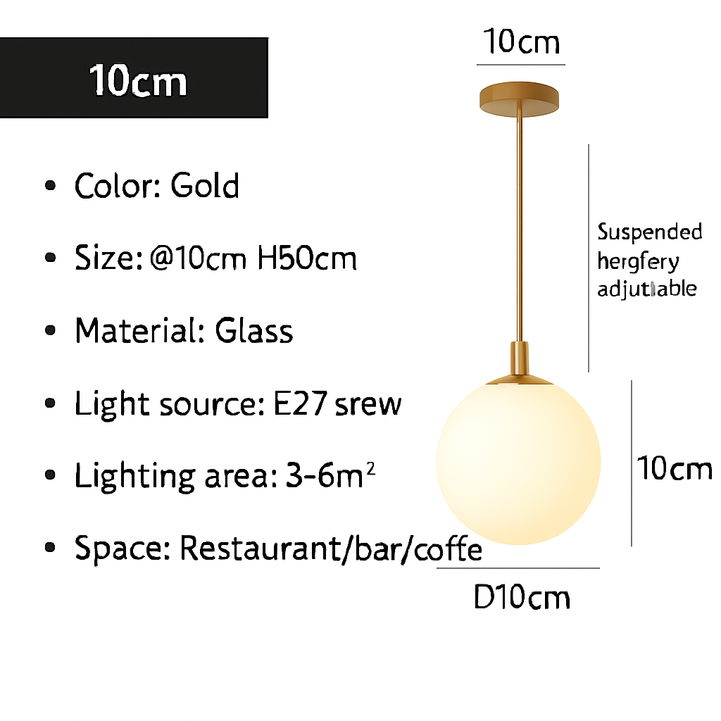 Hanglamp Globe Wit Glas