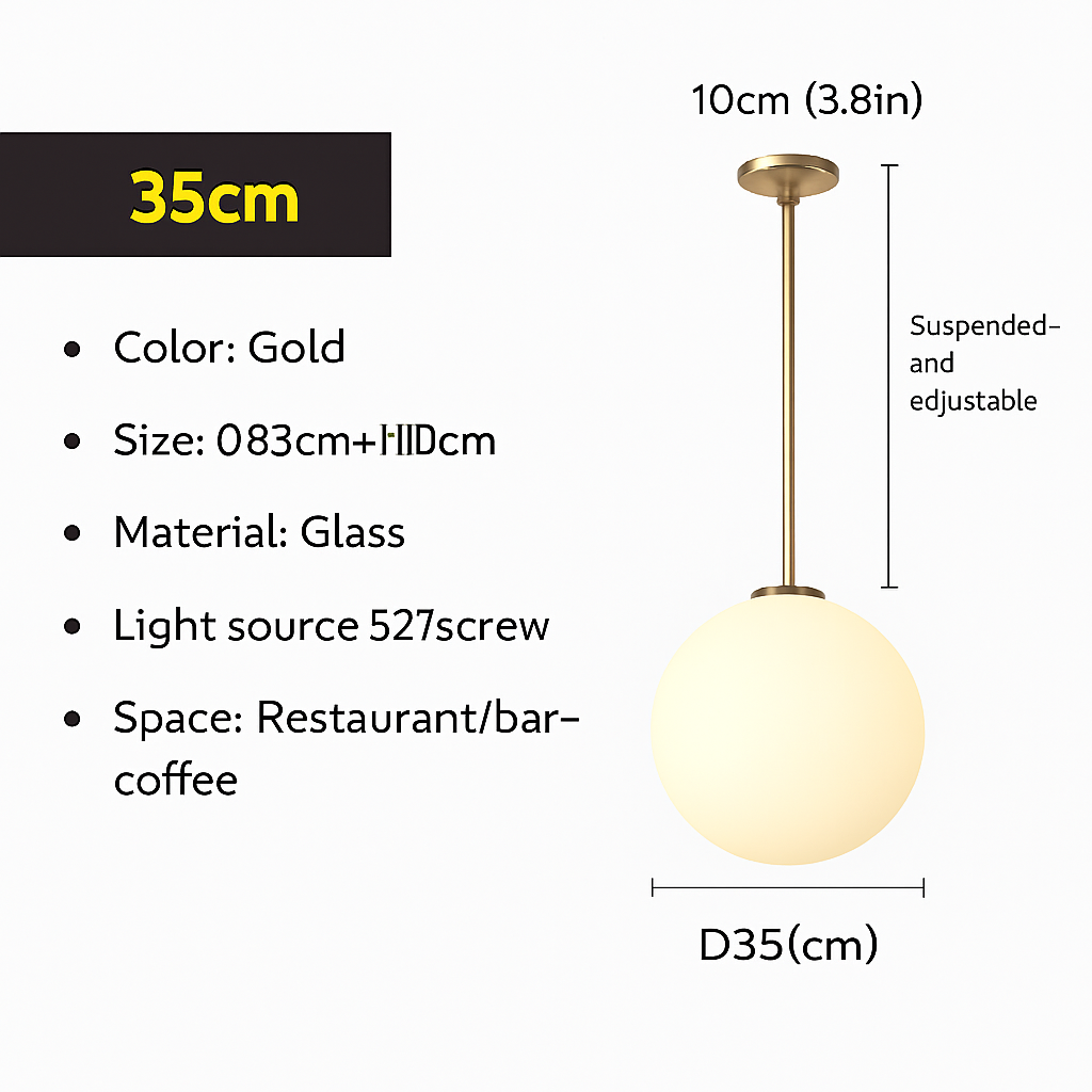 Hanglamp Globe Wit Glas