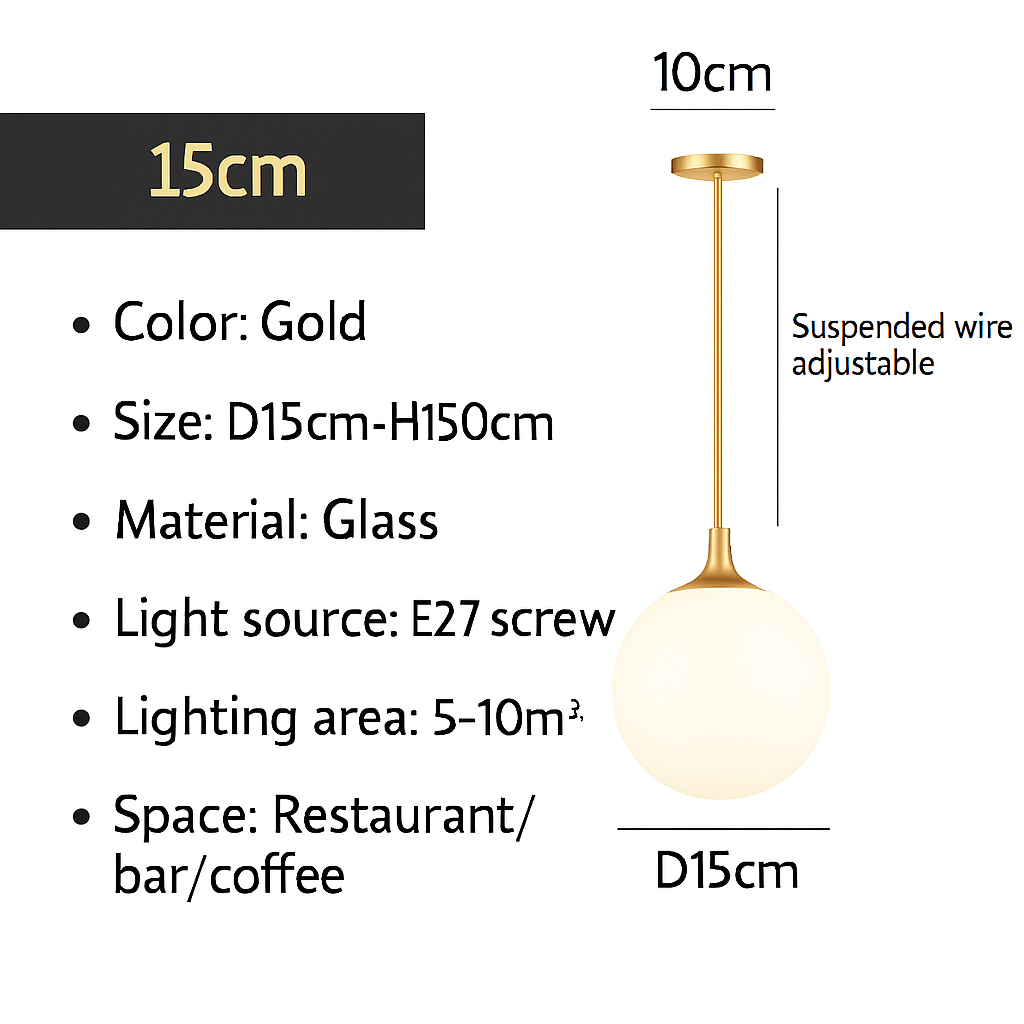 Hanglamp Globe Wit Glas