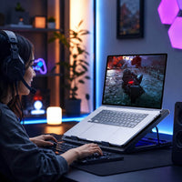 Laptopstandaard met Koeler | Laptophouder met Koeling & LED Verlichting | Frostkamm
