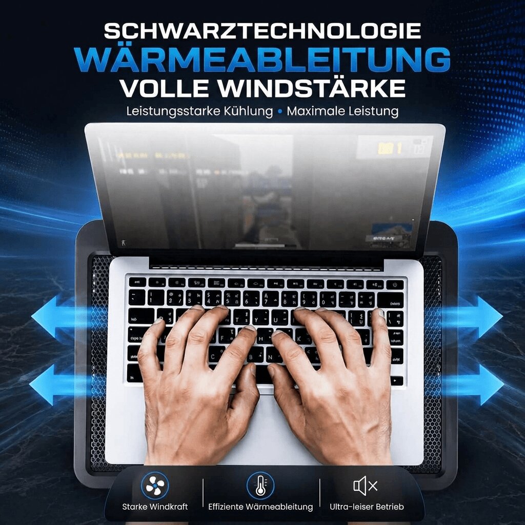 Laptopstandaard met Koeler | Laptophouder met Koeling & LED Verlichting | Frostkamm