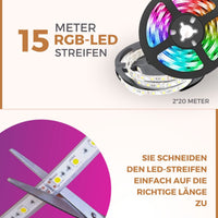LED Strip 15 Meter | LED Strip met App & Afstandsbediening | LED Verlichting | StreifLux