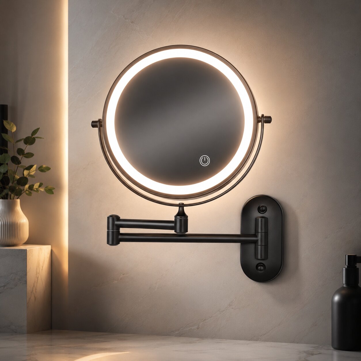 LED Wand Make-up Spiegel met Vergroting | Spiegelkrone