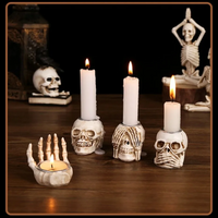 TotenkopfGlühen Skullight 3-delige Halloween-schedelkandelaarset