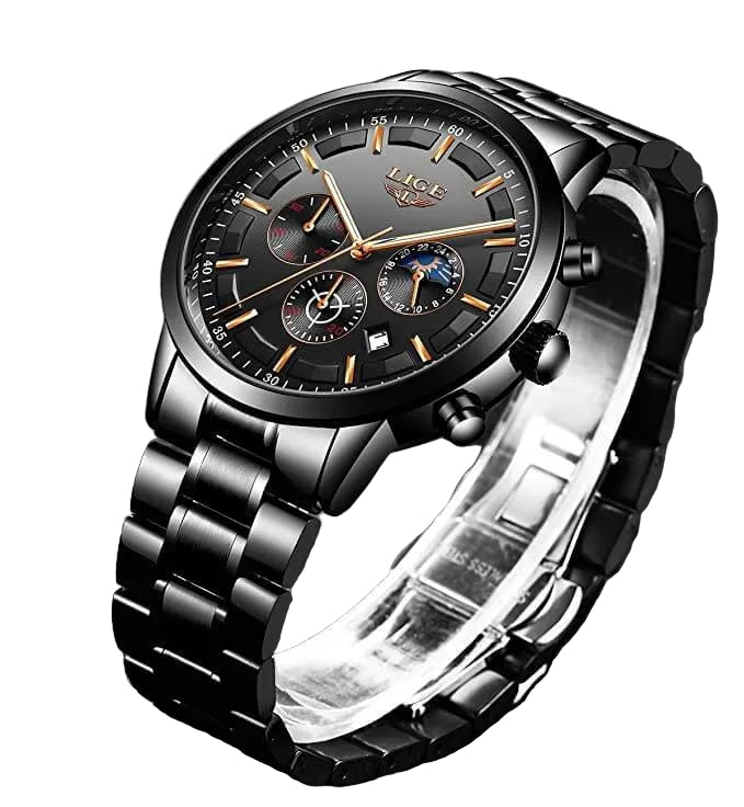 Militair Zwart Stalen Horloge - Elegant en stijlvol