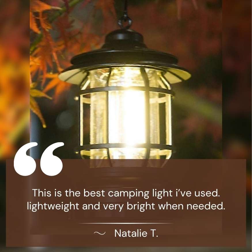 LightMate Oplaadbare Campinglamp – Vintage-Stijl LED met Dimbare Verlichting