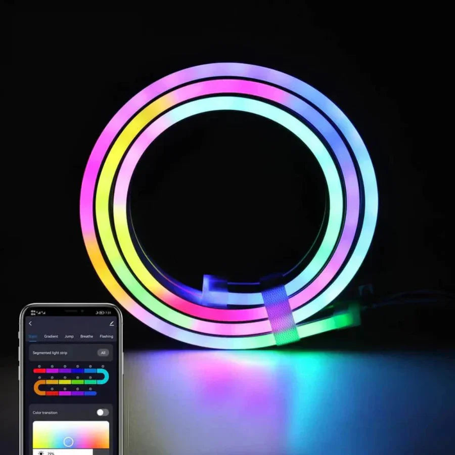 Neon-touw-LED-lampen met app-besturing - aanpasbaar verlichtingsontwerp