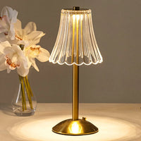 Elegante LED-tafellamp met kristallen kap en gouden afwerking – touch-aansteking
