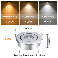 set van 6 dimbare mini inbouw LED spots in aluminium