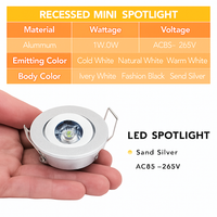set van 6 dimbare mini inbouw LED spots in aluminium