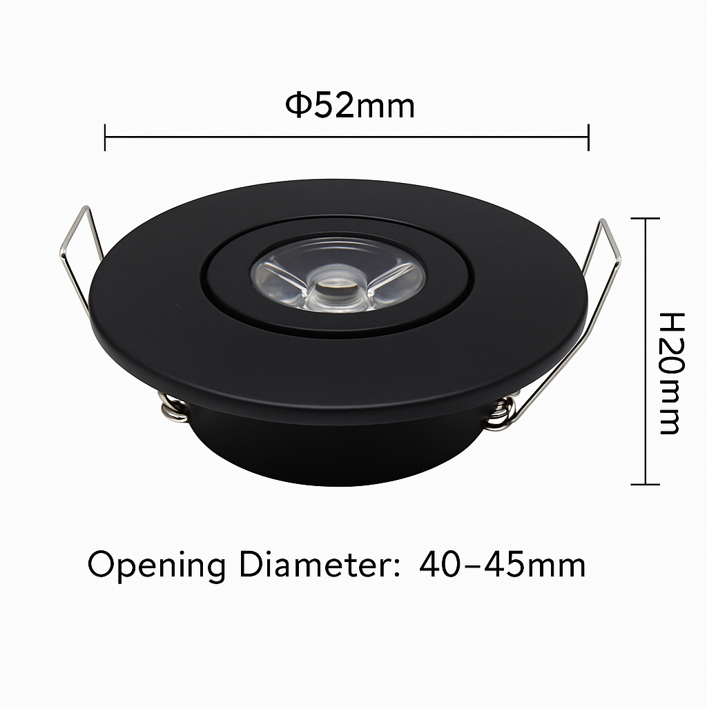 set van 6 dimbare mini inbouw LED spots in aluminium