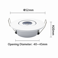 set van 6 dimbare mini inbouw LED spots in aluminium