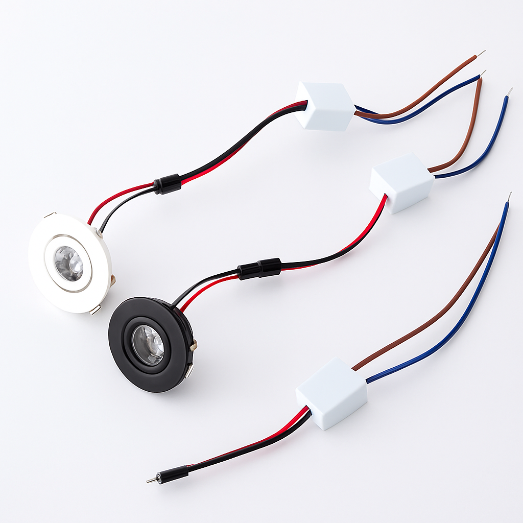 set van 6 dimbare mini inbouw LED spots in aluminium